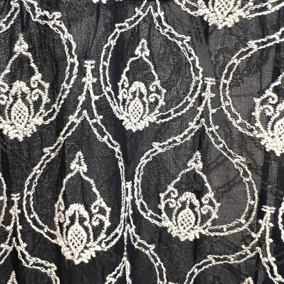 NWT!! Anthropologie SHEER EMBROIDERED MINI DRESS. Size M. Black Embroidered. - Picture 10 of 11